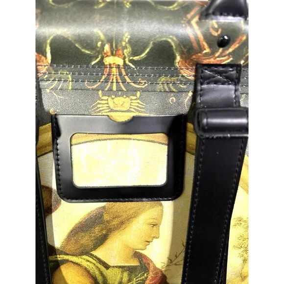 SUPER RARE Dr Martens Renaissance Print Leather Backpack Art-Inspired Top Handle - Picture 5 of 13